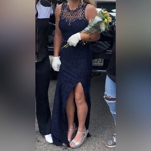 Navy Blue mermaid cut out Prom Dress Size 1